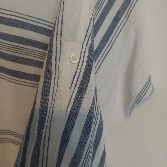 Lauren Ralph Lauren Linen Striped Tunic Top Blouse Beach Nautical XL - Picture 8 of 11